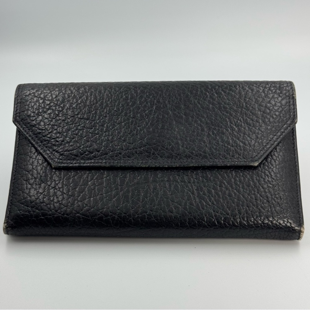 Vintage Mundi Caribou Cowhide Black Checkbook Wallet Card and Change Holder